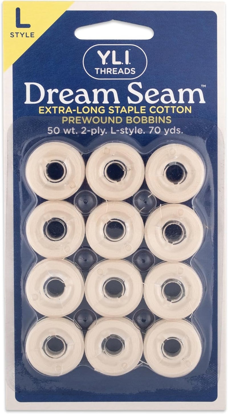YLI Threads YLI Cotton Quilting Thread – 50 wt Egyptian Cotton for Piecing & Quilting - Low-lint & Strong - L Style Prewound Bobbins - Sandman - Image 1